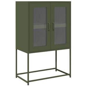 vidaXL Highboard Olive Green 68x39x107 cm Tērauds