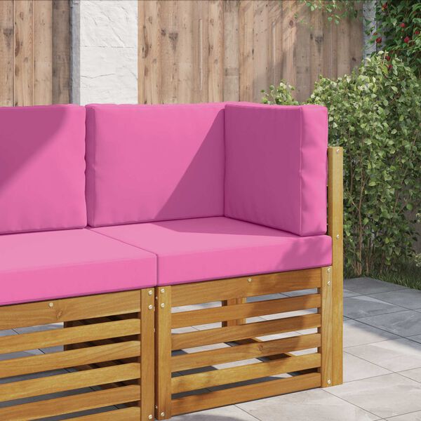 vidaXL Āra dīvāna spilvens 3 pcs Rozā Poliesters