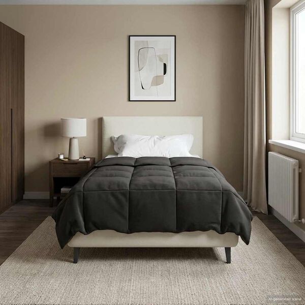 vidaXL Pilnas gada sega Tiltiņ&scaron; Antracīts 140 x 220 cm Mikro&scaron;ķiedra