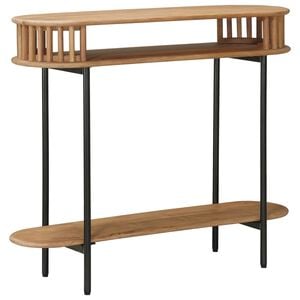 vidaXL Rokām darināts galdiņ&scaron; Tīks brūns 90 x 30 x 75 cm