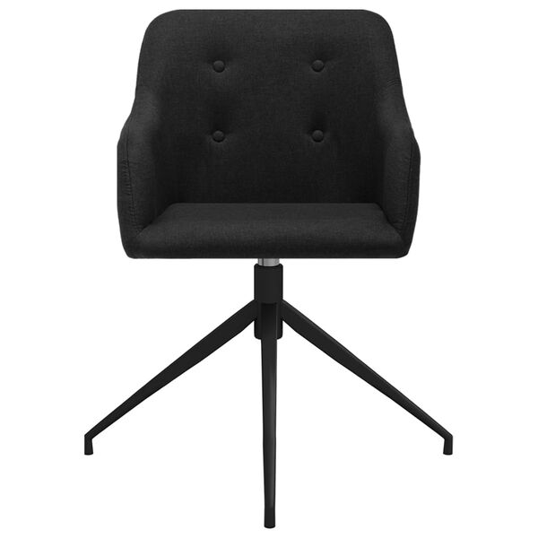 vidaXL grozāmi virtuves krēsli, 2 gab., melns audums