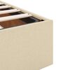 vidaXL Gultas rāmis ar matraci ar matraci 2 pcs Krēmkrāsa audums