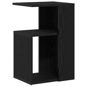 vidaXL Sānu galds Melns ozolkoks 36 x 30 x 56 cm Inženierijas koks