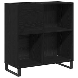 vidaXL Pla&scaron;u skapis Melns ozolkoks 84,5 x 38 x 89 cm Inženierijas koks