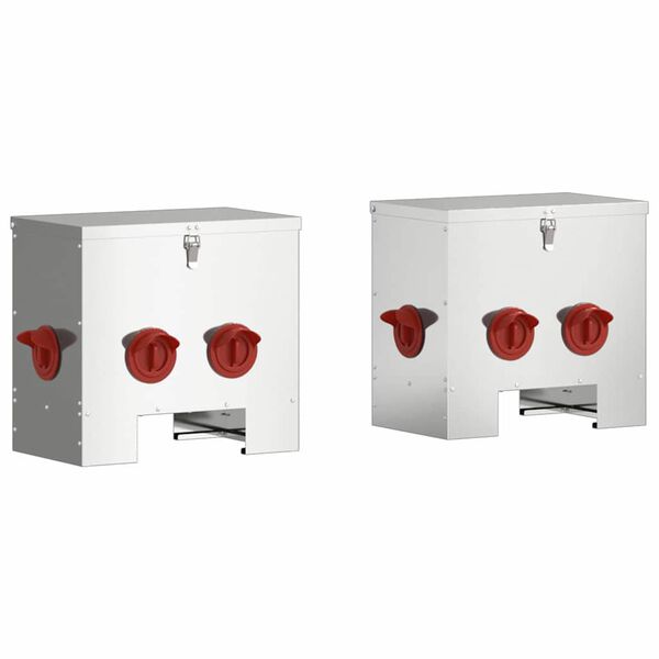 vidaXL Vistas barotava 2 pcs Sudraba 40,5 x 25 x 38 cm Cinkots tērauds