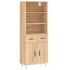 vidaXL augstais skapis, ozolkoka, 69,5x34x180 cm, inženierijas koks