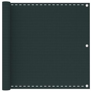 vidaXL Balkona ekrāns Tum&scaron;i zaļ&scaron; 75 x 700 cm HDPE un alumīnijs