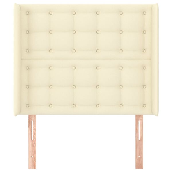 vidaXL galvgalis ar malām, 103x16x118/128 cm, krēmkrāsas mākslīgā āda