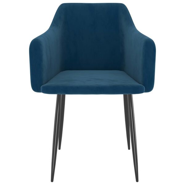 vidaXL virtuves krēsli, 2 gab., zils samts