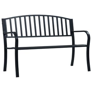 vidaXL dārza sols, melns, 120 cm, tērauds
