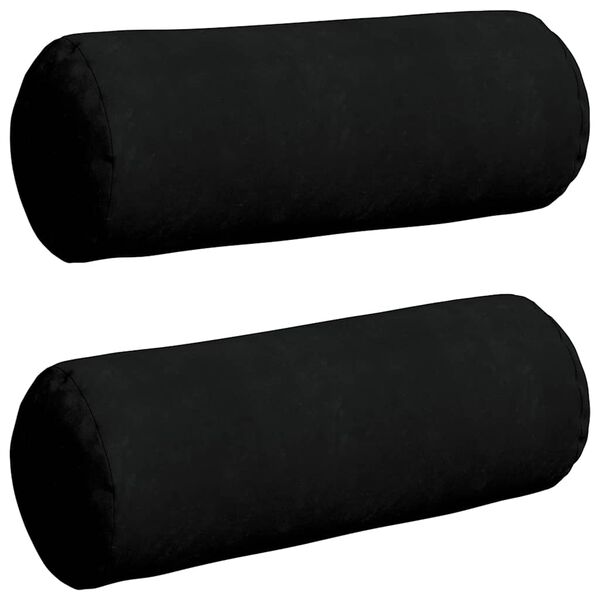 vidaXL Spilveni 2 pcs Melna &Oslash; 25 x 70 cm Mikrofibra