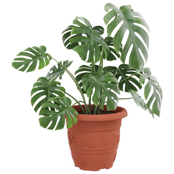 vidaXL Apaļais puķu pods 24 pcs Ķieģeļu sarkans &Oslash; 26 x 21.5 cm