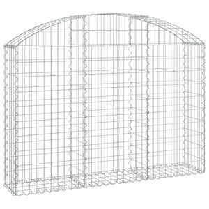vidaXL arkveida gabiona grozs, 150x30x100/120 cm, cinkota dzelzs