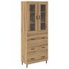 vidaXL Augstais skapītis 2 pcs Artisānā ozols 69,5 x 34 x 180 cm