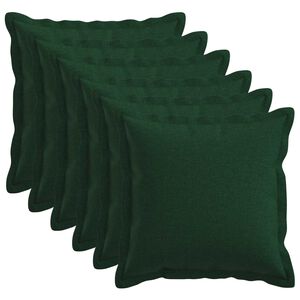 vidaXL Spilvenu pārvalks 6 gab. HOUTEN Tum&scaron;i zaļ&scaron; 30 x 30 cm