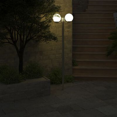 vidaXL dārza lampas stabs ar 2 lampām, 220 cm