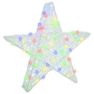 vidaXL 3D zvaigzne 50 LED Daudzkrāsains 55 x 53.5 x 10 cm Akrils
