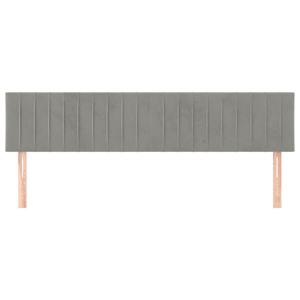 vidaXL gultas galvgaļi, 2 gab., 80x5x78/88 cm, gai&scaron;i pelēks samts