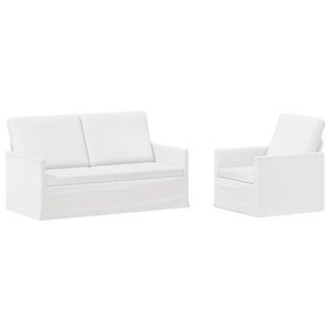 vidaXL Dīvānu komplekts 2 pcs Balts Audums