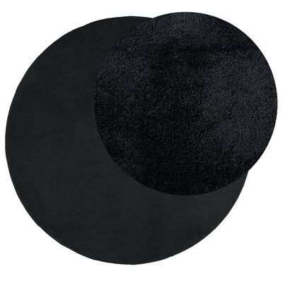 vidaXL paklājs OVIEDO, īsa spalva, melns, Ø 240 cm
