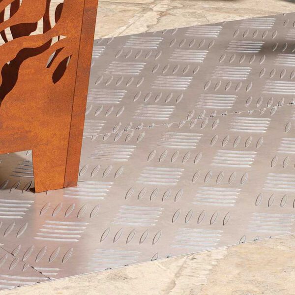 vidaXL Trepju paklājs Taisnstūra 4 pcs Sudraba 90 x 40 cm Alumīnijs