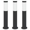 vidaXL stabveida gaismekļi, 3 gab., 50 cm, nerūsējo&scaron;ais tērauds, IP44