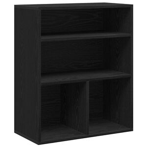 vidaXL grāmatu plaukts, melns, 60x30x71,5 cm, inženierijas koks