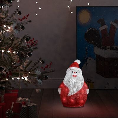 vidaXL LED Ziemassvētku vecīša figūra, akrils, 28 cm