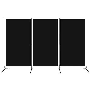 vidaXL 3-paneļu istabas aizslietnis, melns, 260x180 cm