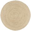 vidaXL paklājs, spirāles dizains, džuta, balts, 120 cm, roku darbs