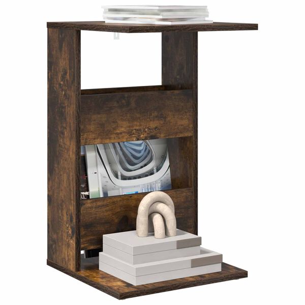 vidaXL Sānu galds Dūmaka ozols 40 x 35 x 60,5 cm Inženierijas koks