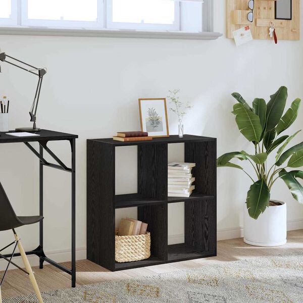 vidaXL Grāmatu plaukts Melns ozols 68.5 x 32 x 68.5 cm