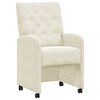 vidaXL Ēdamgalda krēsli ar ritenīšiem 2 pcs Krēmkrāsa 58 x 67 x 97 cm