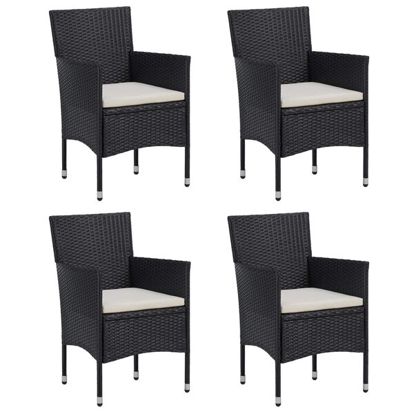 vidaXL 5-daļīgs dārza mēbeļu komplekts ar matračiem, PE rotangpalma