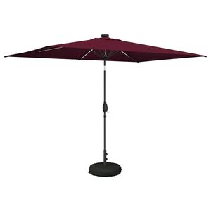 vidaXL Dārza parasols ar LED gaismām un pamatni 200 x 300 cm