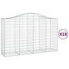 vidaXL arkveida gabiona grozi, 18gb., 200x50x120/140cm, cinkota dzelzs
