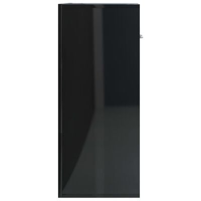 vidaXL kumode, 60x30x75 cm, kokskaidu plātne, spīdīgi melna