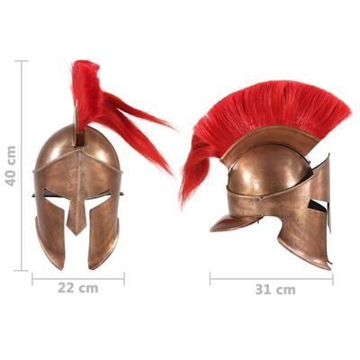 vidaXL grieķu karotāju bruņucepure, replika, vara krāsas tērauds