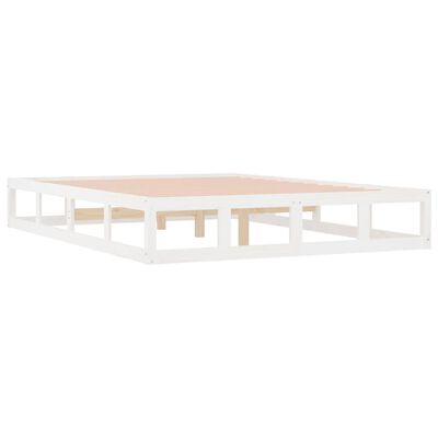 vidaXL gultas rāmis, balts, 140x200 cm, masīvkoks