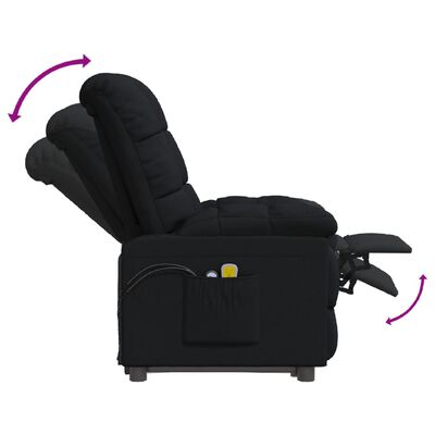 vidaXL elektrisks masāžas krēsls, melns audums