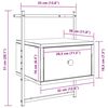 vidaXL sienas naktsskapītis, brūns, 35x30x51 cm, inženierijas koks