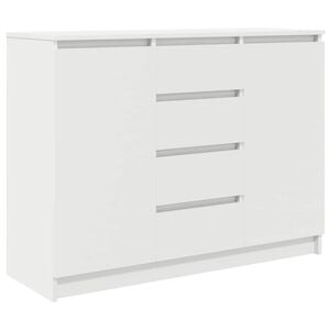 vidaXL kumode ar atvilktnēm, balta, 100,5x35x76 cm, inženierijas koks