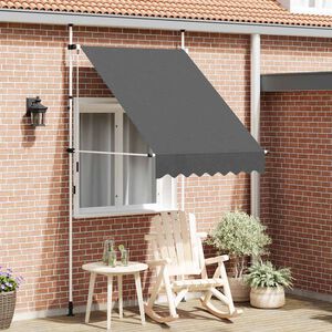 vidaXL markīze, antracītpelēka, 150 cm, manuāli darbināma, sarullējama