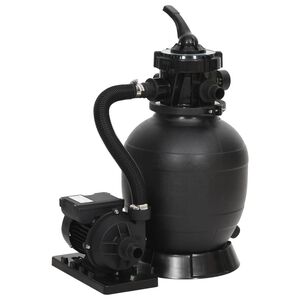 vidaXL baseina smil&scaron;u filtrs ar 6 pozīciju vārstu, melns