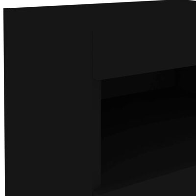 vidaXL naktsskapītis ar LED, melns, 50x40x45 cm