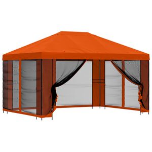 vidaXL Dārza paviljons ar sānu sienām 4 &times; 3 m Oranža