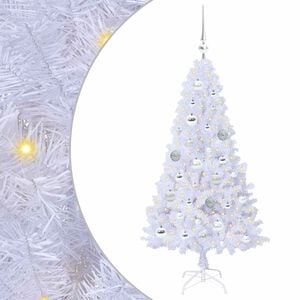 vidaXL Mākslīgā Ziemassvētku eglīte Balts 120 cm PVC un tērauds