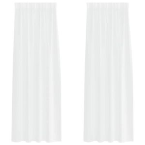 vidaXL Voile aizkaris 2 gab. Balts 260 x 140 cm Poliesters