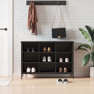 vidaXL apavu plaukts, 100x35x70 cm, inženierijas koks, melns