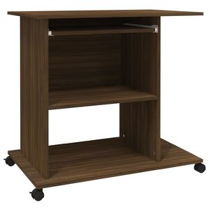 vidaXL datorgalds, ozolkoka krāsa, 80x50x75 cm, inženierijas koks